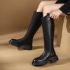 西村名物2023年秋冬新款长靴高筒靴直筒厚底增高骑士靴女秋冬【修饰腿型T23DQ45801 商品缩略图0