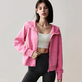 跃牌【瑜见伽人系列】休闲宽松拉链连帽上衣户外运动外套 YY7014