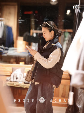 冬日琉璃 白鹅绒立领羽绒马甲