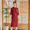 佐尔美秋季新款 气质优雅新中式旗袍七分袖连衣裙女E33LL33 商品缩略图0