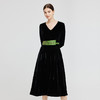 NG862斯尔丽2023秋季新款金丝绒收腰显瘦连衣裙 商品缩略图2