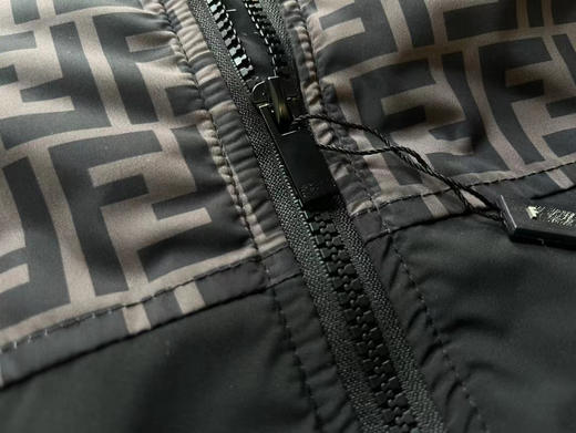 FD 男士 黑徽标印花梭织拼接 休闲棉夹克外套 Z-11088 商品图3