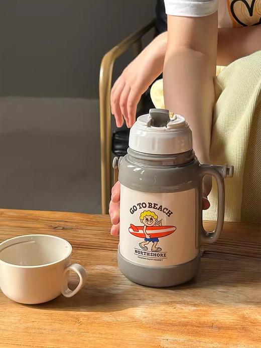 haleiwa儿童保温杯宝宝吸管水杯幼儿园便携杯子 商品图0