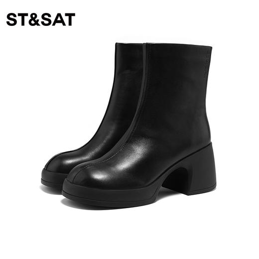 【绒里可选】星期六加绒简约百搭粗跟时装靴SS34116636/SS34118636 商品图2