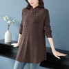 妈妈中长款半高领连衣裙，国风中年女装秋冬新款立领显瘦内搭毛衣裙CC-10-3321 商品缩略图8