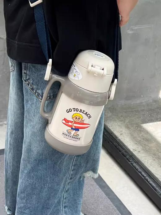 haleiwa儿童保温杯宝宝吸管水杯幼儿园便携杯子 商品图1