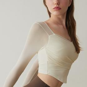 【限时秒】YOGACODE【火树银花系列】交叉褶皱瑜伽长袖YCDSL693