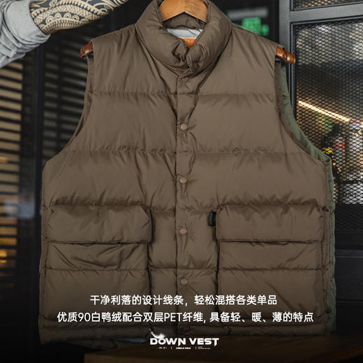 马登美式休闲轻薄羽绒马甲鸭绒保暖立领内搭外穿背心女冬季女 商品图2