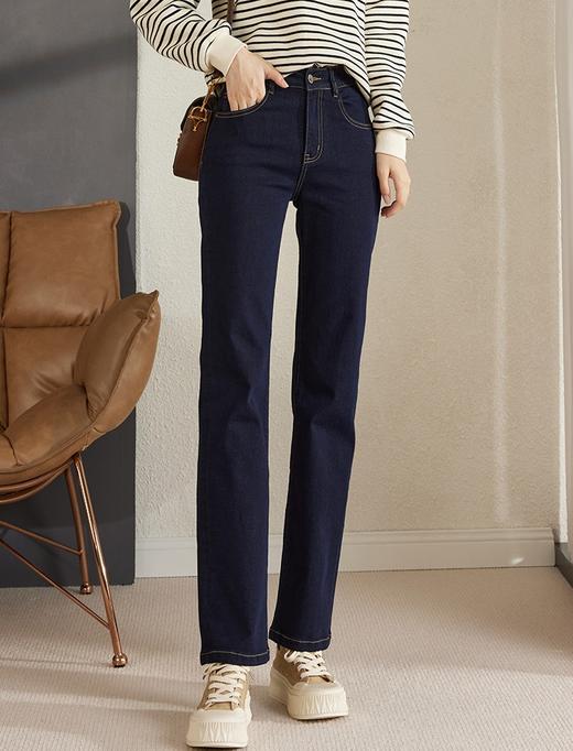 【五折购】熙世界牛仔裤女2025年秋秋新款高腰修身显瘦小个子烟管直筒裤 商品图7