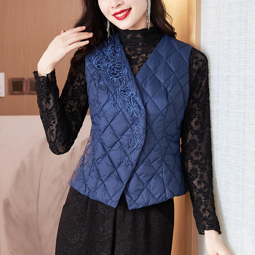 秋冬新款，棉马甲保暖妈妈外穿纯色上衣外套夹棉背心马甲KQL-422H2233 商品图1