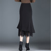 MYX-JY-5226-L蕾丝拼接修身时尚包臀鱼尾裙2022年冬款长款松紧腰气质半身裙 商品缩略图2