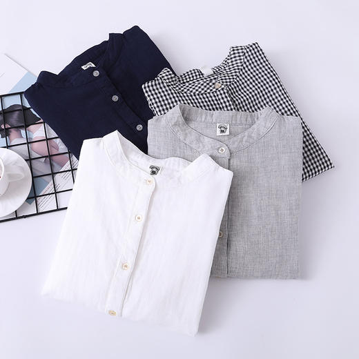 blanc touche中长款衬衫|简约小立领，修饰颈部线条，4色可选 商品图4
