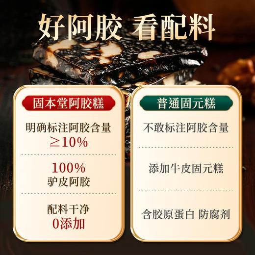 【固本堂】传统阿胶糕礼盒200g 补血养气 滋阴润肺 补肝益肾 适宜人群 贫血、肺燥咳嗽、肝肾阴虚者 改善手脚冰凉症状 商品图3