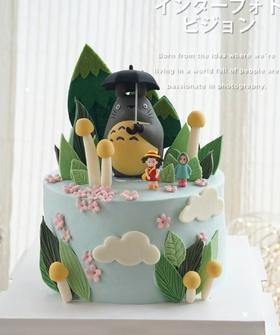 【臻品系列】--加高三层夹心半翻糖【龙猫】蛋糕