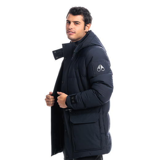 MOOSE KNUCKLES 男士金属驼鹿指节徽标连帽羽绒服 深蓝色 M32MJ152 833 商品图1