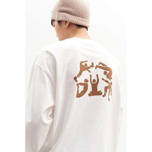 吃茶去chichaqu 后背印花运动人图形 长袖T恤 商品图2