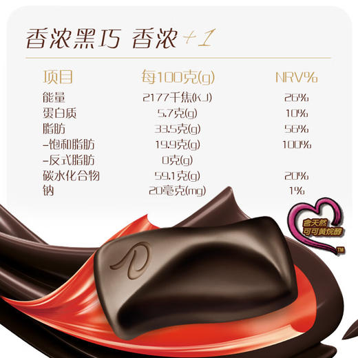德芙（Dove）香浓黑巧克力43g*12共516g休闲小零食糖果礼物 商品图4