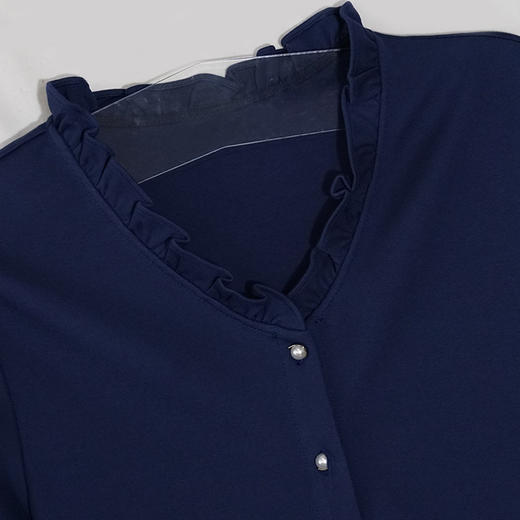 VIVIAN LIU薇薇安刘R2347308秋女装新款木耳边领收腰长袖针织衫 商品图2