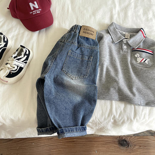 【设计简约而经典，展现时尚与个性！】2023秋款新品儿童牛仔裤 男童女童经典牛仔裤童装裤子为孩子们带来舒适感和时尚风格 商品图1