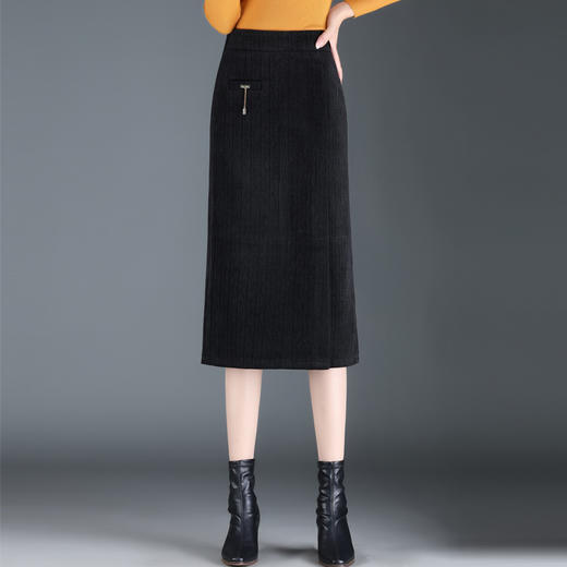 MYX-JY-22603-L长款简约拼接侧开叉时尚通勤包臀一步裙修身气质半身裙 商品图2