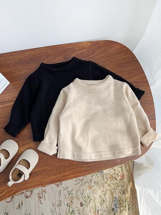 【时尚百搭，心仪之选！】罗熙春装韩版百搭纯色针织裤女童休闲坑条背带裤套装宝宝洋气裤子lm 商品图3