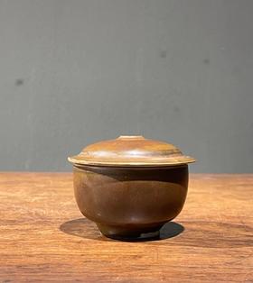 定窑外柿红内白釉盖碗，顺丰包邮