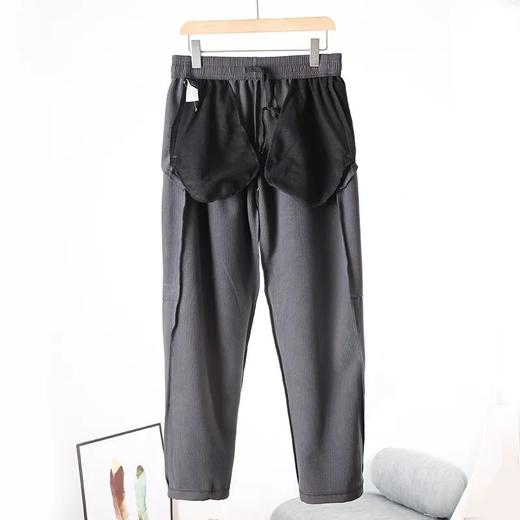 鸟家同款加绒加厚玉米格绒复合软壳小直筒休闲裤 商品图2