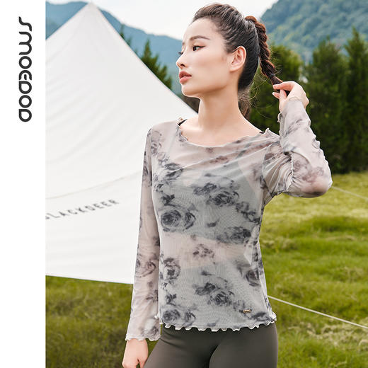 水沐伊朵女士轻盈柔美温婉舒适透气宽松轻薄网纱上衣5980 商品图0