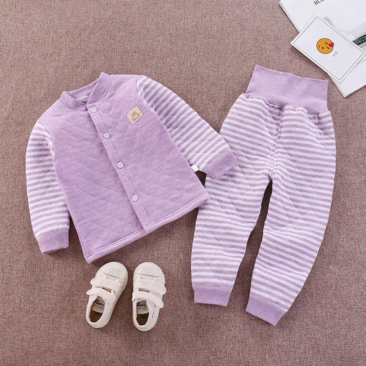 【三层夹棉，温暖呵护！】儿童保暖内衣套装冬夹棉宝宝加厚棉衣打底衣婴儿服装高腰护肚童装lm 商品图2