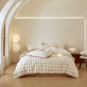 冬季爆款【柔兔绒兔兔绒四件套床品】牛奶绒宝宝绒床单床笠四件套 软糯舒适