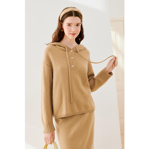 【严选】诗凡黎冬宽松H廓形连帽套头衫7EA333271 商品图0