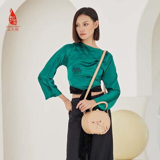 SAINTJOY/上久楷 宋锦女式拎包   鹊上枝头 BWS23A0402 商品图6