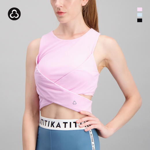 （建议拍大一码）TITIKA无袖健身房瑜伽服速干运动美背上衣瑜伽背心女带胸垫63998 商品图0
