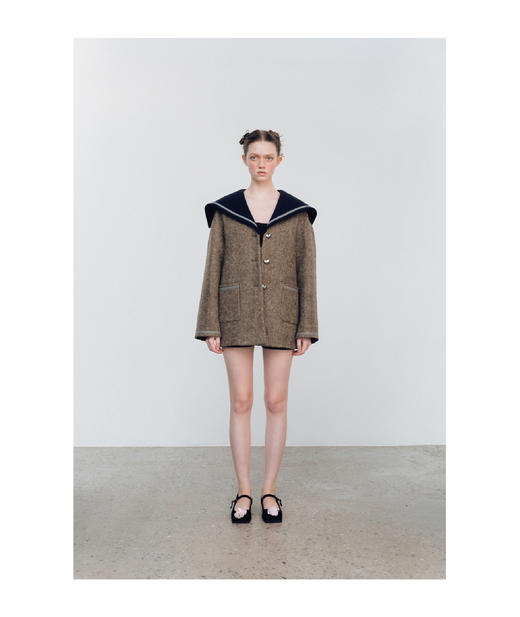 海军领羊毛大衣外套 国内现货 商品图0