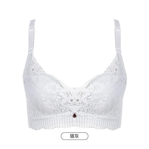 都市丽人聚拢升杯B杯适穿舒适更聚拢蕾丝无磁内衣薄款3/4杯常规文胸树脂胶圈四排扣新年本命年红品YB3AA6 商品图5