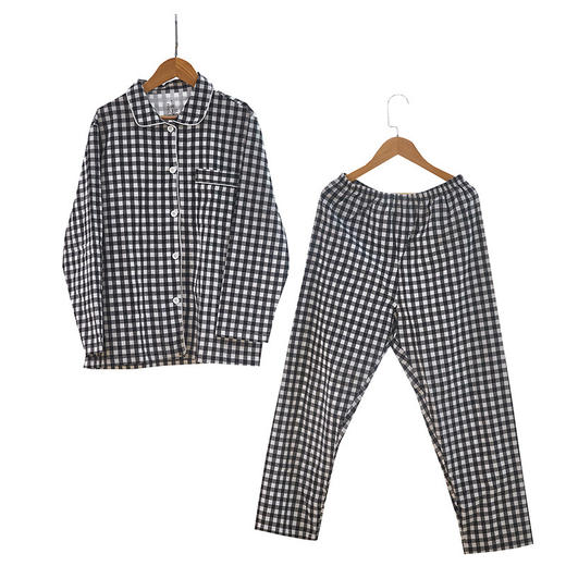 老米优品/ muji 代工厂 100%水洗棉格纹家居服，日式情侣款睡衣套装 ~ 商品图9