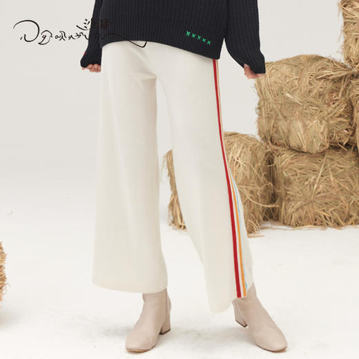 羊绒抽绳针织阔腿裤SJF95K529A 商品图0