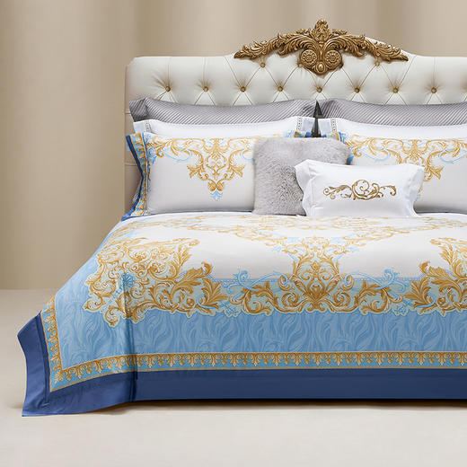 【ROYALCOVER】罗卡芙100支全棉长绒棉独幅数码印花四件套 弗朗西斯 商品图0