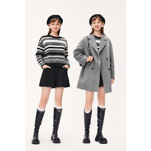 【严选】诗凡黎冬宽松H廓形圆领套头衫7EA433321 商品图1