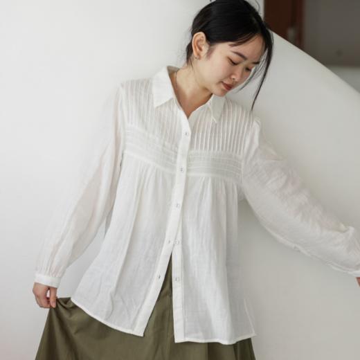 blanc touche风琴褶衬衫|天然褶皱纹理，慵懒文艺又减龄 商品图1