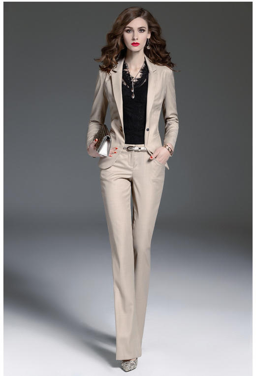 J6201025B颈袖添香气质女神范职业装工装套装时尚女士面试小西装正装J6201025B 商品图2