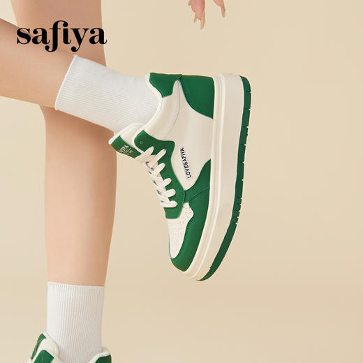 Safiya/索菲娅冬季加绒加厚百搭休闲拼色高帮运动板鞋 SF34112083 商品图4