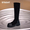 星期六时尚拼接弹力长筒瘦瘦靴SS34117222 商品缩略图0