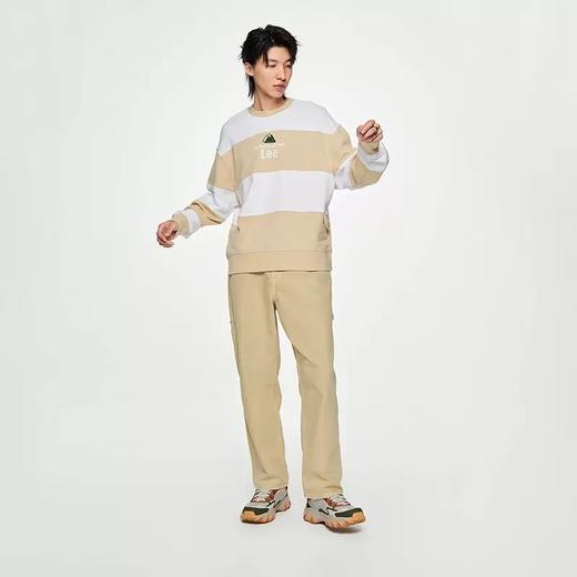 【郑业成同款】Lee23秋冬新品buddy Lee舒适米色条纹男女同款卫衣LUT006230CRU00FK14000 商品图1