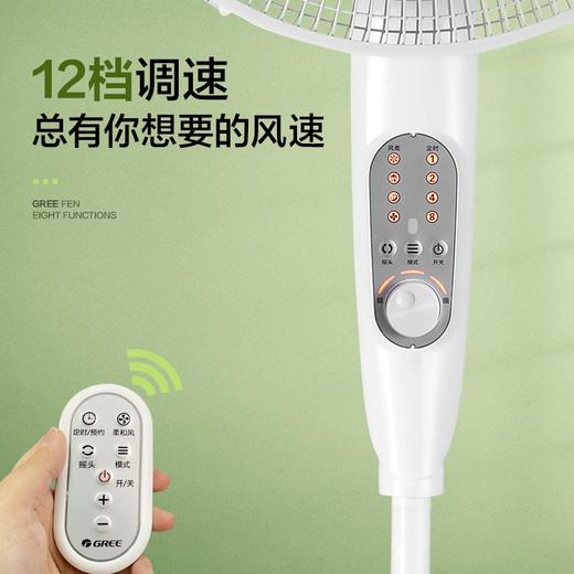 GREE 格力 电风扇 遥控风扇家用立式摇头定时大风力落地扇 FDZ-4038Bag7(白) 商品图2