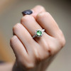 高冰种飘阳绿翡翠蛋面戒指18k白金钻石镶嵌 商品缩略图8