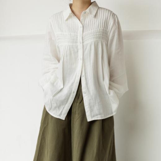 blanc touche风琴褶衬衫|天然褶皱纹理，慵懒文艺又减龄 商品图0