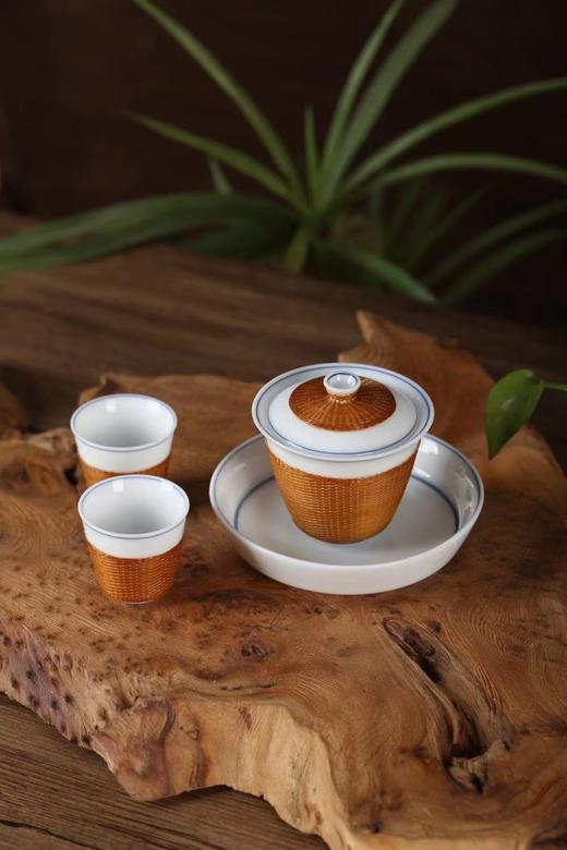 竹丝编扣瓷茶器套装 商品图0