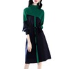 休闲运动风拼色连衣裙女2023秋冬新款时尚气质保暖内搭过膝毛衣裙AHM-wjnz6853 商品缩略图4