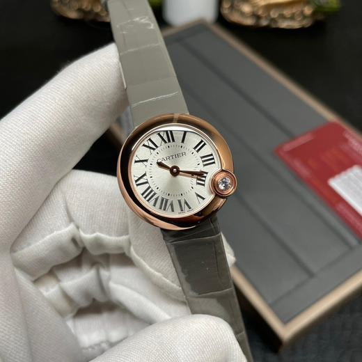 V6卡di亚蓝气球，同步zp157石英机芯，直径30毫米，女士腕表，密底，皮表带，石英机芯 商品图4